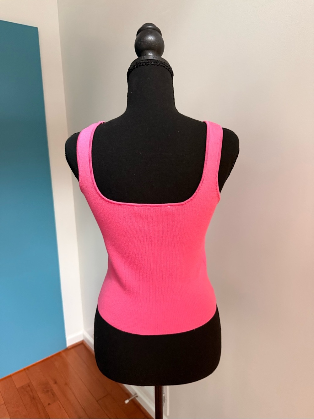 Zara Pink Sweetheart Neck Ribbed Cropped Tank Y2K Fitted Small - Picture 3 of 9